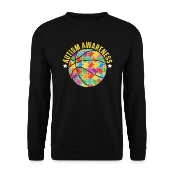 Autisme Basketball Autism Warrior Basketteur - Sweat-shirt Unisexe - noir - Devant - Alina (178cm) & Michal (187cm)