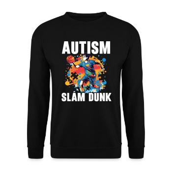 Autisme Basketball Autism Warrior Basketteur - Sweat-shirt Unisexe - noir - Devant - Alina (178cm) & Michal (187cm)