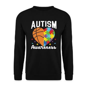 Autisme Basketball Autism Warrior Basketteur - Sweat-shirt Unisexe - noir - Devant - Alina (178cm) & Michal (187cm)