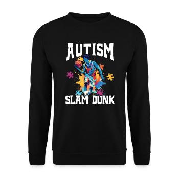 Autisme Basketball Autism Warrior Basketteur - Sweat-shirt Unisexe - noir - Devant - Alina (178cm) & Michal (187cm)