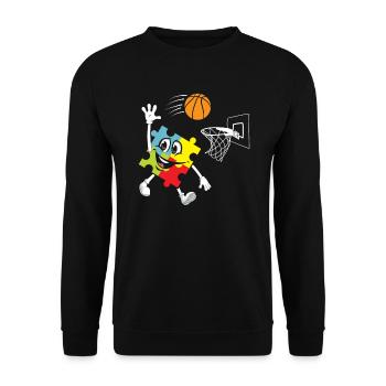 Autisme Basketball Autism Warrior Basketteur - Sweat-shirt Unisexe - noir - Devant - Alina (178cm) & Michal (187cm)