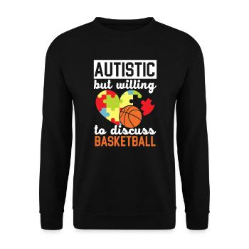 Autisme Basketball Autism Warrior Basketteur - Sweat-shirt Unisexe - noir - Devant - Alina (178cm) & Michal (187cm)