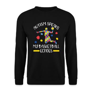 Autisme Basketball Autism Warrior Basketteur - Sweat-shirt Unisexe - noir - Devant - Alina (178cm) & Michal (187cm)
