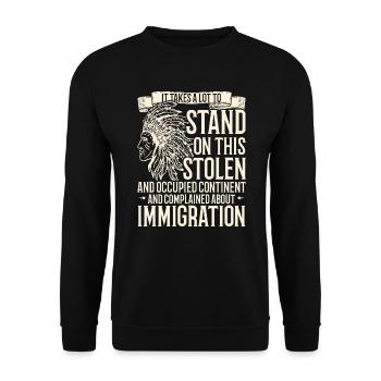 Aboriginal Indians Indigenous Native American Day - Unisex Sweatshirt - black - Front - Alina (178cm) & Michal (187cm)