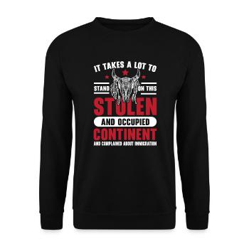 Tag der indigenen Ureinwohner Amerikas - Unisex Pullover - Schwarz - Vorne - Alina (178cm) & Michal (187cm)