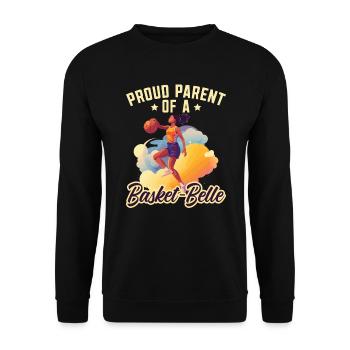Fille Basketball Sport Basketball Papa Maman - Sweat-shirt Unisexe - noir - Devant - Alina (178cm) & Michal (187cm)