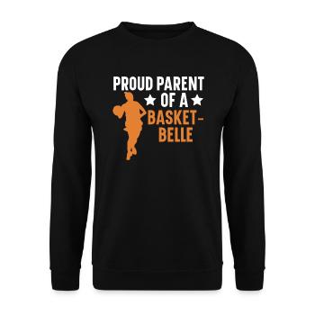 Fille Basketball Sport Basketball Papa Maman - Sweat-shirt Unisexe - noir - Devant - Alina (178cm) & Michal (187cm)