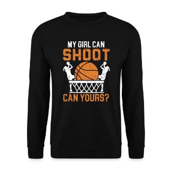 Fille Basketball Sport Basketball Papa Maman - Sweat-shirt Unisexe - noir - Devant - Alina (178cm) & Michal (187cm)