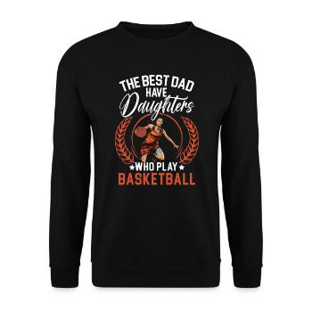 Daughter Basketball Sport Basketball Dad Mom - Unisex Sweatshirt - black - Front - Alina (178cm) & Michal (187cm)