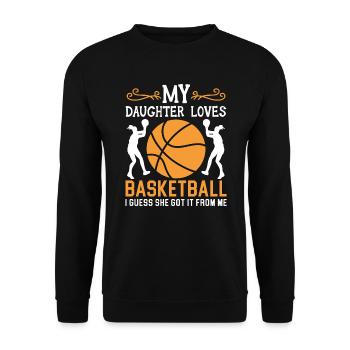 Fille Basketball Sport Basketball Papa Maman - Sweat-shirt Unisexe - noir - Devant - Alina (178cm) & Michal (187cm)
