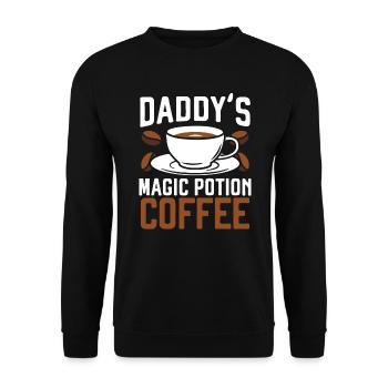 Papa Kaffeetrinker Koffein Papa Vatertag - Unisex Pullover - Schwarz - Vorne - Alina (178cm) & Michal (187cm)