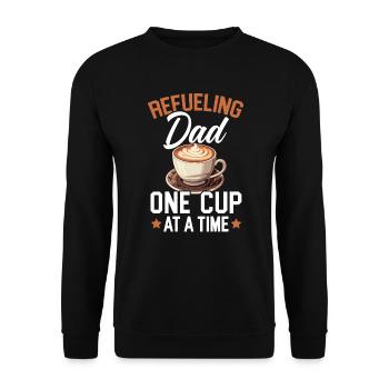 Dad Coffee Drinker Caffeine Daddy Fathers Day - Unisex Sweatshirt - black - Front - Alina (178cm) & Michal (187cm)
