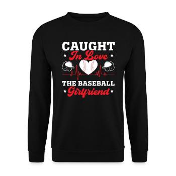 Baseball-Freundin Sportliebhaber Baseball-Fan - Unisex Pullover - Schwarz - Vorne - Alina (178cm) & Michal (187cm)