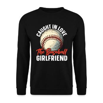 Baseball-Freundin Sportliebhaber Baseball-Fan - Unisex Pullover - Schwarz - Vorne - Alina (178cm) & Michal (187cm)