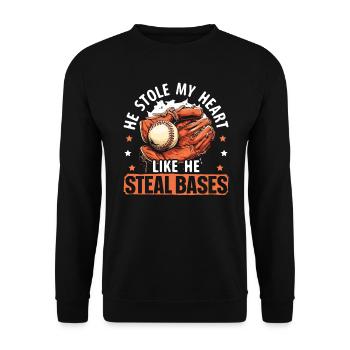 Baseball-Freundin Sportliebhaber Baseball-Fan - Unisex Pullover - Schwarz - Vorne - Alina (178cm) & Michal (187cm)