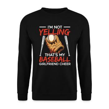 Baseball-Freundin Sportliebhaber Baseball-Fan - Unisex Pullover - Schwarz - Vorne - Alina (178cm) & Michal (187cm)