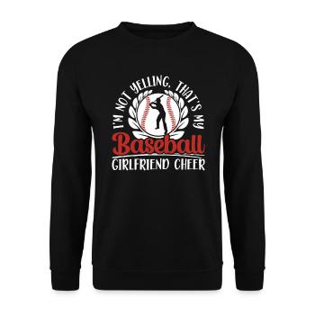 Baseball-Freundin Sportliebhaber Baseball-Fan - Unisex Pullover - Schwarz - Vorne - Alina (178cm) & Michal (187cm)