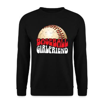 Baseball-Freundin Sportliebhaber Baseball-Fan - Unisex Pullover - Schwarz - Vorne - Alina (178cm) & Michal (187cm)