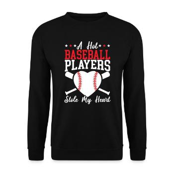 Baseball-Freundin Sportliebhaber Baseball-Fan - Unisex Pullover - Schwarz - Vorne - Alina (178cm) & Michal (187cm)