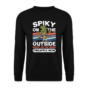 Ananas Mama Hallo Sommer Mutterschaft Muttertag - Unisex Pullover - Schwarz - Vorne - Alina (178cm) & Michal (187cm)