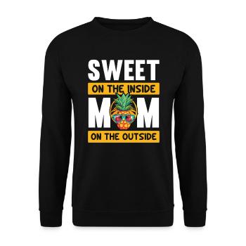 Pineapple Mom Hello Summer Motherhood Mothers Day - Unisex Sweatshirt - black - Front - Alina (178cm) & Michal (187cm)