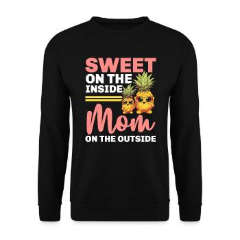 Pineapple Mom Hello Summer Motherhood Mothers Day - Unisex Sweatshirt - black - Front - Alina (178cm) & Michal (187cm)