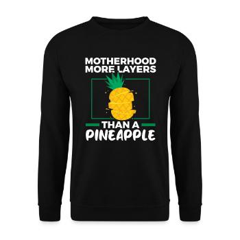 Pineapple Mom Hello Summer Motherhood Mothers Day - Unisex Sweatshirt - black - Front - Alina (178cm) & Michal (187cm)