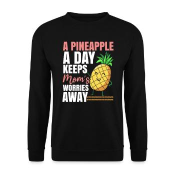 Pineapple Mom Hello Summer Motherhood Mothers Day - Unisex Sweatshirt - black - Front - Alina (178cm) & Michal (187cm)