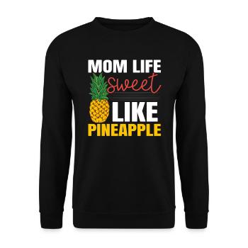 Pineapple Mom Hello Summer Motherhood Mothers Day - Unisex Sweatshirt - black - Front - Alina (178cm) & Michal (187cm)
