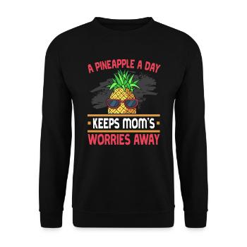 Pineapple Mom Hello Summer Motherhood Mothers Day - Unisex Sweatshirt - black - Front - Alina (178cm) & Michal (187cm)