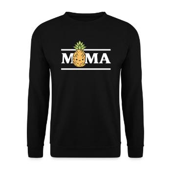 Ananas Mama Hallo Sommer Mutterschaft Muttertag - Unisex Pullover - Schwarz - Vorne - Alina (178cm) & Michal (187cm)