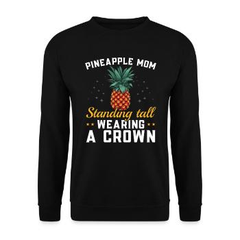 Pineapple Mom Hello Summer Motherhood Mothers Day - Unisex Sweatshirt - black - Front - Alina (178cm) & Michal (187cm)