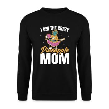 Ananas Mama Hallo Sommer Mutterschaft Muttertag - Unisex Pullover - Schwarz - Vorne - Alina (178cm) & Michal (187cm)
