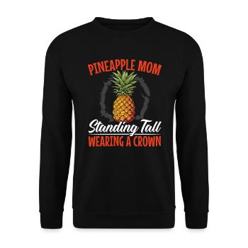Pineapple Mom Hello Summer Motherhood Mothers Day - Unisex Sweatshirt - black - Front - Alina (178cm) & Michal (187cm)
