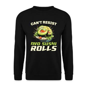 Avocado Sushi Roll Nigiri Avocado Fruit Guacamole - Unisex Sweatshirt - black - Front - Alina (178cm) & Michal (187cm)