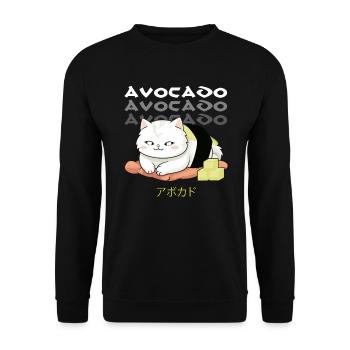 Avocado Sushi Rolle Nigiri Avocado Frucht Guacamole - Unisex Pullover - Schwarz - Vorne - Alina (178cm) & Michal (187cm)