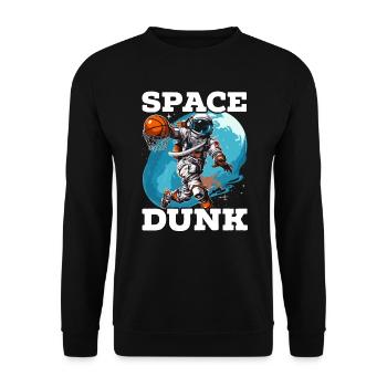 Astronaut Basketball Outerspace Basketball Player - Unisex Sweatshirt - black - Front - Alina (178cm) & Michal (187cm)