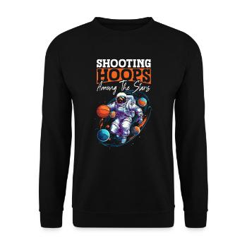 Astronaut Basketball Outerspace Basketball Player - Unisex Sweatshirt - black - Front - Alina (178cm) & Michal (187cm)