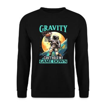 Astronaut Basketball Outerspace Basketball Player - Unisex Sweatshirt - black - Front - Alina (178cm) & Michal (187cm)