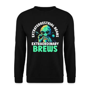 Alien Coffee Lover Caféine UFO Extraterrestre - Sweat-shirt Unisexe - noir - Devant - Alina (178cm) & Michal (187cm)