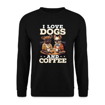 Dogs And Coffee Lover Caffeine Drinker Dog Owner - Unisex Sweatshirt - black - Front - Alina (178cm) & Michal (187cm)