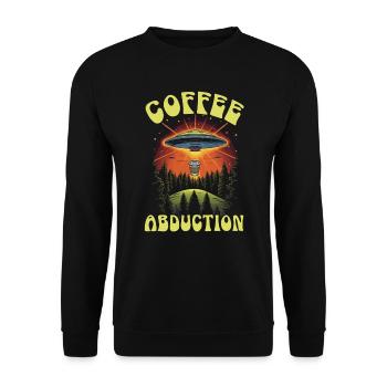Außerirdischer Kaffeeliebhaber Koffein UFO Außerirdisch - Unisex Pullover - Schwarz - Vorne - Alina (178cm) & Michal (187cm)