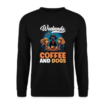 Dogs And Coffee Lover Caffeine Drinker Dog Owner - Unisex Sweatshirt - black - Front - Alina (178cm) & Michal (187cm)