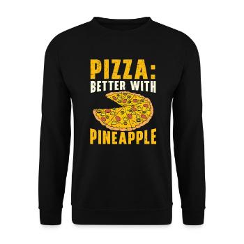 Pizza And Pineapple Tropical Fruit Pizza Eater - Unisex Sweatshirt - black - Front - Alina (178cm) & Michal (187cm)