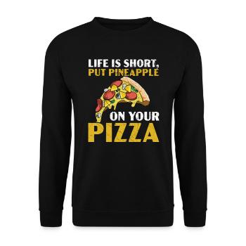 Pizza And Pineapple Tropical Fruit Pizza Eater - Unisex Sweatshirt - black - Front - Alina (178cm) & Michal (187cm)
