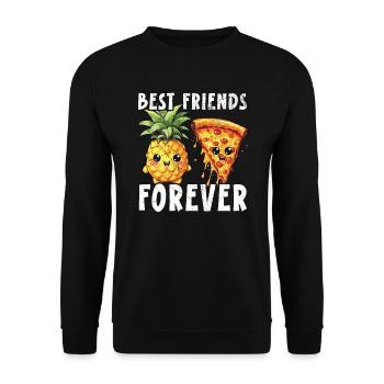 Pizza And Pineapple Tropical Fruit Pizza Eater - Unisex Sweatshirt - black - Front - Alina (178cm) & Michal (187cm)