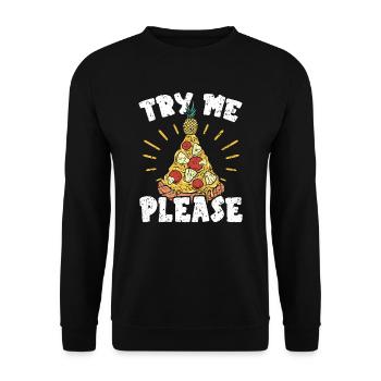 Pizza And Pineapple Tropical Fruit Pizza Eater - Unisex Sweatshirt - black - Front - Alina (178cm) & Michal (187cm)