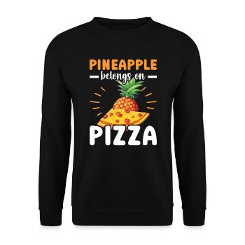Pizza And Pineapple Tropical Fruit Pizza Eater - Unisex Sweatshirt - black - Front - Alina (178cm) & Michal (187cm)