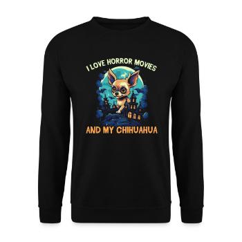 Chihuahua Halloween Puppy Trick Or Treat Dog Lover - Sweat-shirt Unisexe - noir - Devant - Alina (178cm) & Michal (187cm)
