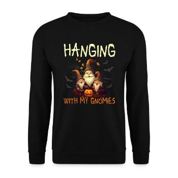 Garden Gnome Halloween Trick Or Treat Gardener - Unisex Sweatshirt - black - Front - Alina (178cm) & Michal (187cm)